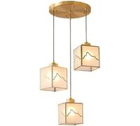 Lampe Suspendue Carrée En Laiton Du Milieu Du Siècle, 1/3/6 Lampes Suspendues En Verre Durables, Style Nordique Vintage, Pour Salle À Manger, Lustre de Plafond Créatif Et Personnalisé E26/E27, Pour Es