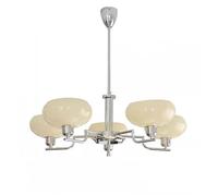 Lampe suspendue chinoise vintage pour chambre à coucher, salon, couloir, balcon, arrière-plan, lustre en verre et métal de style européen crème, luminaire pour villa, club, café, salle à manger
