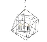 Lampe Suspendue Chromée 5X E14 B: 55 Cm Métal Moderne Salon