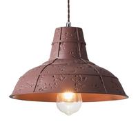 Lampe suspendue conique vintage industrielle texturée en résine rouge vieilli, ampoule, lustre de plafond, luminaire décoratif for loft, bar à vin, salon, comptoir restaurant