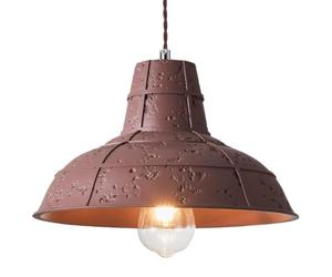 Lampe suspendue conique vintage industrielle texturée en résine rouge vieilli, ampoule, lustre de plafond, luminaire décoratif for loft, bar à vin, salon, comptoir restaurant