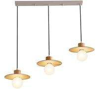 Lampe Suspendue créative à 3 têtes en Bois d'hévéa pour Restaurant, Bar, café, Couloir, allée, Bureau, éclairage