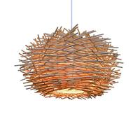 Lampe Suspendue créative et personnalisée en Forme de nid d'oiseau, en Bambou tissé, Style rétro, luminaire décoratif de Plafond pour la Plage, idéal pour Un Restaurant, Un café ou Un Salon de th