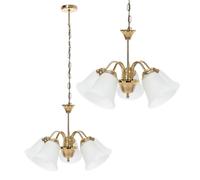 tooLight Lampe à Suspension APP959-5CP Lustre Plafonnier Éclairage de Plafond en métal, plastique pour Salon Chambre Cuisine Couloir (or)