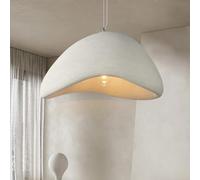 Lampe suspendue de style wabi-sabi Lustre Suspension moderne pour table à manger lustre e27 hauteur réglable polyéthylène haute densité propylène Lustre chambre à coucher salon lustre blanc(A,50cm)