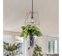 Lampe suspendue design cage pendule plafonnier pot de fleurs sisal éclairage de salon