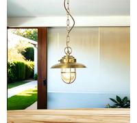 Lampe suspendue d'extérieur en laiton véritable produit UE IP54 D: 23 cm pour auvent de terrasse de jardin E27 lumière extérieure maritime suspension lampe suspendue lampe d'extérieur
