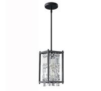 Lampe suspendue du Nord de l'Europe Lampe suspendue en verre avec lumière carrée LED Accessoires Lampe de plafond de créativité moderne avec abat-jour en verre transparent pour salon Type