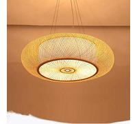 Lampe suspendue E27 en bambou - Lustre en rotin naturel - Abat-jour créatif fait à la main - Pour chambre à coucher, salon, salle à manger - Lanterne vintage en bambou - 40 cm