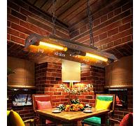 Lampe Suspendue E27 Vintage Suspension Lampe Rétro Suspension Lampe Fer Style Loft Métal Lustre Hauteur Réglable Cuisine Industrielle Salon Bar Café Restaurant Lettre Lustre Plafonnier