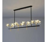 lampe suspendue, Éclairage de lustre salon en cristal, éclairage suspendu rond restaurant, lampe à suspension américaine compatible avec le, vestiaire, la lumière réglable G9 for les cuisines(E)