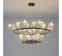 lampe suspendue, Éclairage de lustre salon en cristal, éclairage suspendu rond restaurant, lampe à suspension américaine compatible avec le, vestiaire, la lumière réglable G9 for les cuisines(D)
