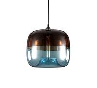 Lampe suspendue, éclairage suspendu LED, lampe suspendue à abat-jour tambour rétro 1 tête en verre marron, lampe suspendue, kit de lampe suspendue pour salon, cuisine, salle à manger, café, bar LWX