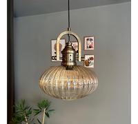 Lampe suspendue élégante en verre et métal, 30 cm, éclairage moderne pour îlot de cuisine, abat-jour E27, salon et salle à manger