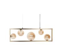 Lampe Suspendue Elégante Plafonnier Pendant en Métal Cuivré 5 Ampoules Geehi
