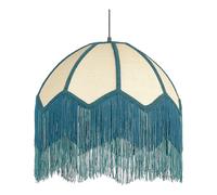 Lampe Suspendue Elégante Plafonnier Pendant en Papier Naturel et Bleu Elégant Mi