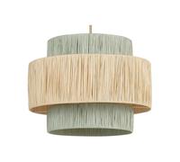 Lampe Suspendue Elégante Plafonnier Pendant en Papier Naturel et Vert Elégant Palbra