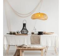 Lampe Suspendue En Bambou Naturelle Vimet Lite : Couleur - Blanc