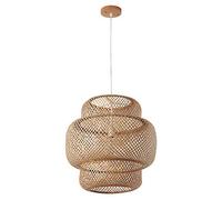 Lampe Suspendue en Bambou, Style rétro, luminaire décoratif d'intérieur, idéal pour Une Cuisine, Un Salon ou Une Salle à Manger