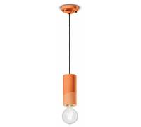 Lampe Suspendue En Céramique Ø 8 Cm Orange Fait Main Pour E27 Design Rétro