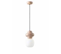 Lampe Suspendue En Céramique Et Verre Fait Main B: 17 Cm Jaune Blanc E14 Rétro