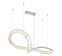 Lampe suspendue en cristal à LED avec télécommande à intensité variable CCT chromée