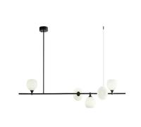 Lampe suspendue en cuivre nordique - lustre LED moderne pour salle à manger, cuisine, bar - décoration intérieure en verre noir et blanc