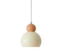 Lampe Suspendue en Fer de Style crème, Design Moderne et Simple, luminaire décoratif d'intérieur réglable, idéal pour Une Table de Chevet, Un B&B, Un Restaurant ou Une Chambre à Coucher, E26