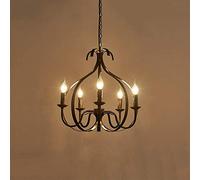 Lampe Suspendue en Forme de Panier de Fleurs, Style Nordique, 5 têtes, Chandelier créatif, Style Industriel rétro, en métal, Grande Suspension, décoration d'intérieur, pour Restaurant