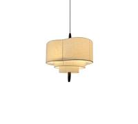 Lampe Suspendue en Lin Blanc à 3 Niveaux de Style Wabi-sabi, Base LED E27, 3 têtes, en Bois Massif, luminaire créatif pour Chambre à Coucher, Salon, Grand Salon, Salon de thé, café, Fondue Chinoise,