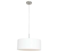 Lampe suspendue en lin et acier blanc pour salle à manger, luminaire décoratif d'intérieur, idéal pour un salon