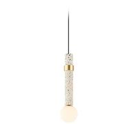 Lampe suspendue en marbre du milieu du siècle en verre de lait blanc, lampe suspendue à long tube pour cuisine, bar, cylindre, mini lustre linéaire en pierre naturelle verte pour chambre à coucher,