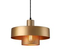 Lampe Suspendue en métal à Une tête, Style Industriel, personnalité créative, Source Lumineuse E27, luminaire décoratif pour Bar, Salon de Coiffure, Bureau (doré 25 cm)