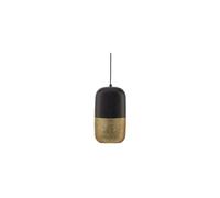 Lampe suspendue en métal noir et doré, E27, 1 ampoule, ajourée - Woood, Tirsa - Ø20 cm H36 cm