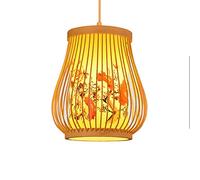 Lampe Suspendue en rotin Naturel et tissé, Lanterne Vintage en Bois, plafonnier en placage d'osier, luminaires décoratifs, Style Rustique Vintage, café, Salon de thé, Bar, Salle à Manger