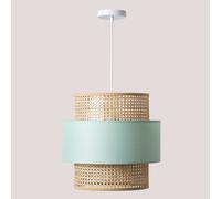 Lampe Suspendue En Rotin Satu Céladon Bleu