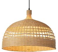 Lampe suspendue en rotin style Boho, panier en bambou naturel, abat-jour tissé complexe for cuisine, île, salon