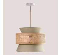 Lampe Suspendue En Rotin Yereh Vert Olive Vert