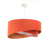 Lampe Suspendue En Tissu Orange Or Argent Velours Ronde Ø 50 Cm E27