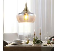 Lampe Suspendue En Verre Amber Design De Salon Pendentif En Laiton Ancien
