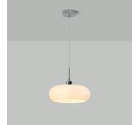 Lampe suspendue en verre de lait blanc de 11 pouces, en verre bronze, moderne du milieu du siècle, chromée, vintage nordique, tambour côtier, éclairage suspendu pour cuisine, îlot, chambre à coucher,