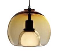 Lampe Suspendue en Verre de Style Industriel Moderne, Lampe Suspendue encastrée à Base E27, Lustre de Plafond à tête Unique, luminaires de décoration de Cuisine de Couloir de café