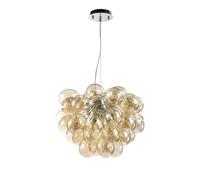 Lampe Suspendue En Verre Fumé B: 50 Cm 8X G9 Boule Abat-Jour Salon Lampe
