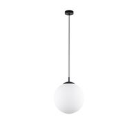 Lampe Suspendue En Verre H: Max. 175 Cm Ø 35 Cm Noir Blanc E27 Boule