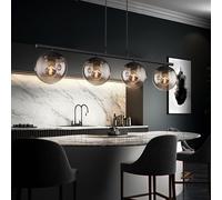 Lampe Suspendue En Verre LED Filament Plafonnier Noir Mat Boule