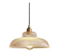 Lampe Suspendue en Verre rayé, légère et Simple - Luminaires d'intérieur réglables en Laiton E26, compatibles avec la décoration de Chambre à Coucher de Restaurant et Les plafonniers