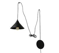 Lampe suspendue flexible à suspendre avec câble + fiche en métal noir E27 pour espace de travail chambre à coucher salon lampe suspendue plafonnier.