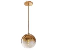 Lampe suspendue globe du milieu du siècle, lustre en verre à abat-jour dégradé, lampe suspendue à hauteur réglable for table à manger, bars, restaurant, loft, couloir, cuisine, île, ferme(Gold,25cm)