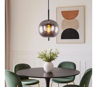 Lampe Suspendue Globe En Verre Fumé Noir Plafonnier