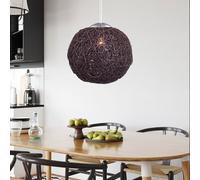 Suspension de salon en osier rétro, suspension de cuisine, marron, métal, 1x E27, PxH 30 x 185 cm